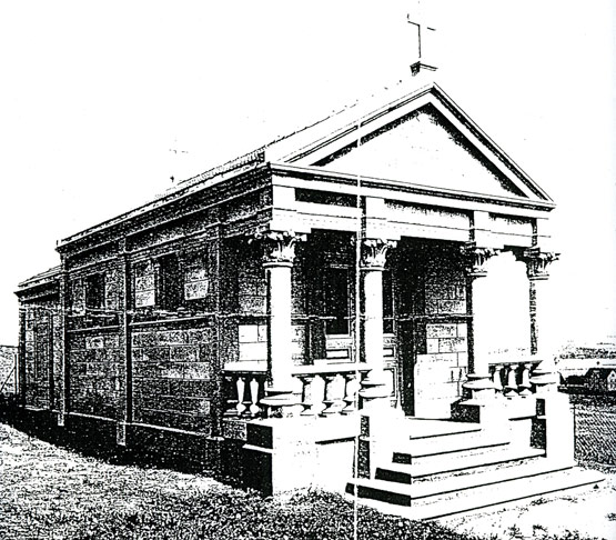 Abb. 2 Friedhofskapelle aus Eisenbetonfertigteilen in Jena-Göschwitz, erbaut 1906